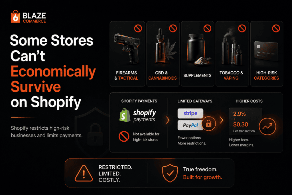 Shopify restricted products including firearms CBD and regulated industries